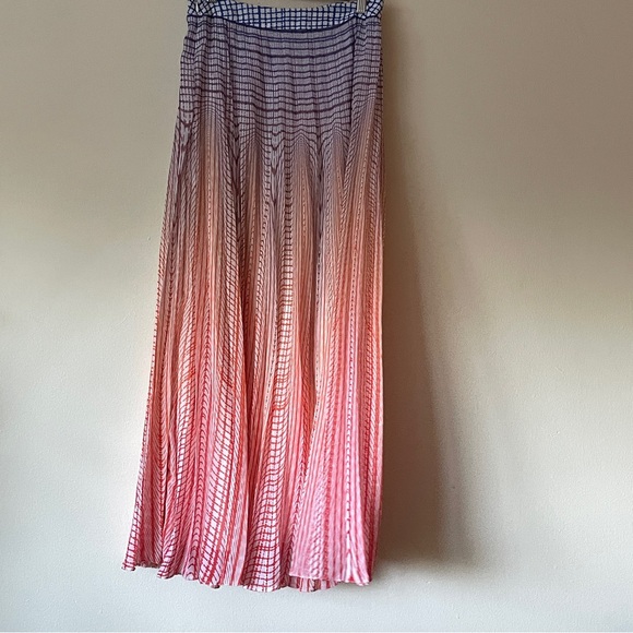Anthropologie Geisha Designs Dawn Colorful Pleated Maxi Skirt Palm Beach Boho 6 - Picture 5 of 9